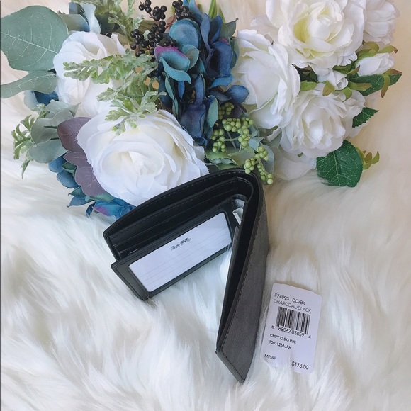 Coach Men’s Compact ID Signature Wallet F74993 - Picture 5 of 7